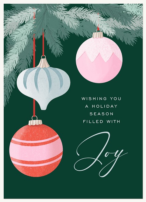 Vintage Ornaments Business Holiday Cards