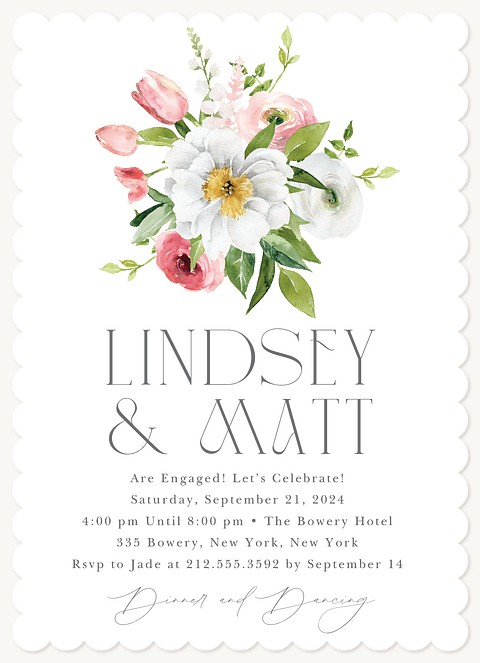 Soft Blooms Engagement Party Invitations