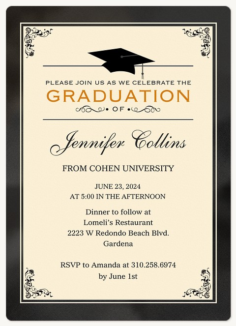 Honors Cap Graduation Invitations