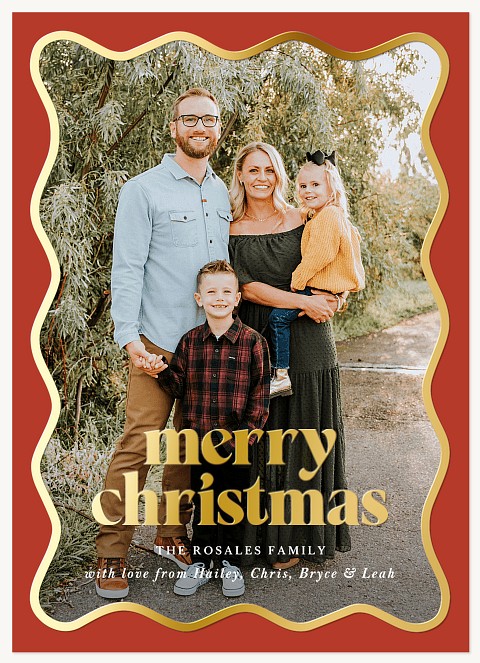 Wavy Frame Personalized Holiday Cards