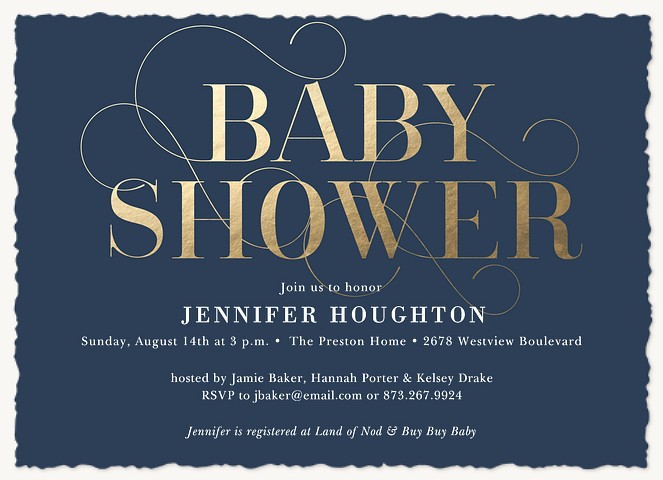 Ornate Shimmer Baby Shower Invites
