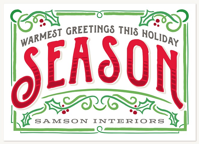 Classic Holiday Season  Business Holiday Cards