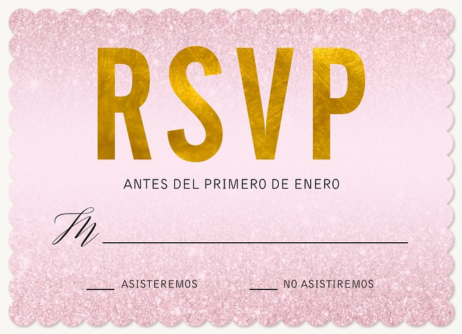Pink Chic Quinceañera RSVP Cards