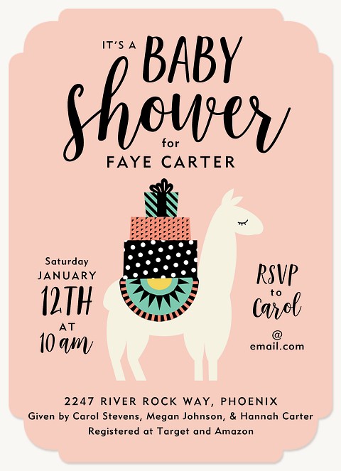 Llama Love Baby Shower Invites