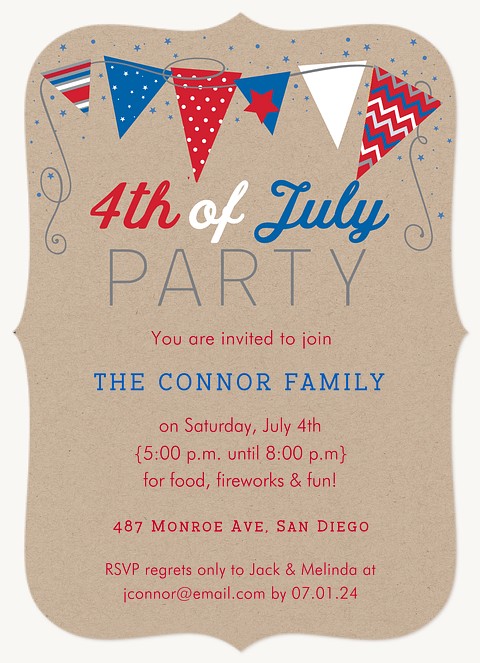 Celebrate America Summer Party Invitations
