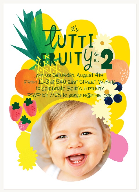 Tutti Fruity Kids Birthday Invitations