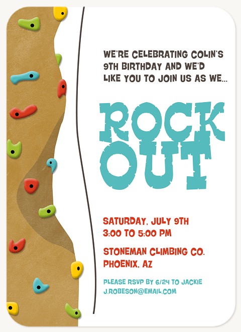 Rock Out Kids Birthday Invitations