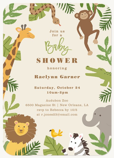 Jungle Frame Baby Shower Invites
