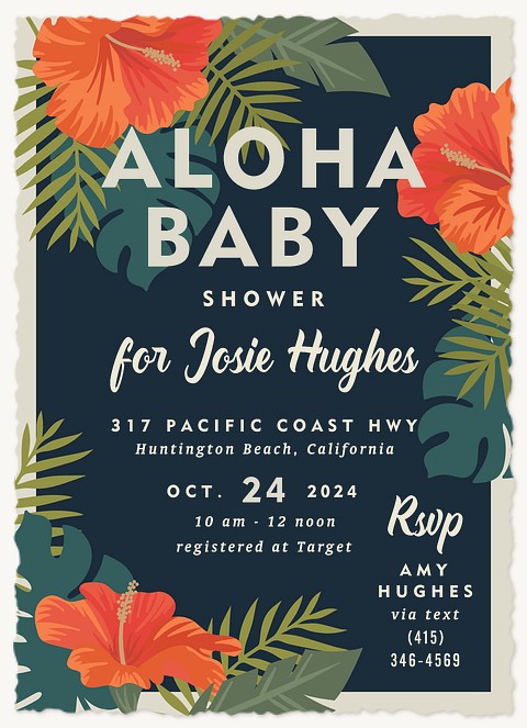 Bold Aloha Baby Shower Invites