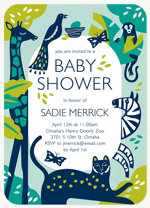 Bold Animals Baby Shower Invites