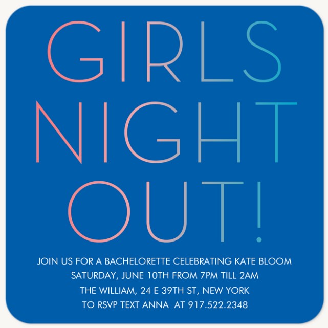Night Out Party Invitations