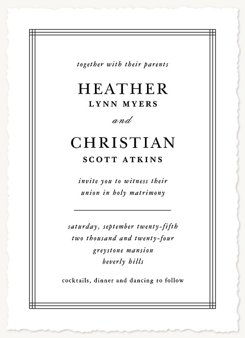 Simple Elegance Wedding Invitations