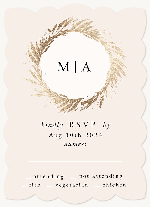 Laurel Wreath Wedding RSVP Cards