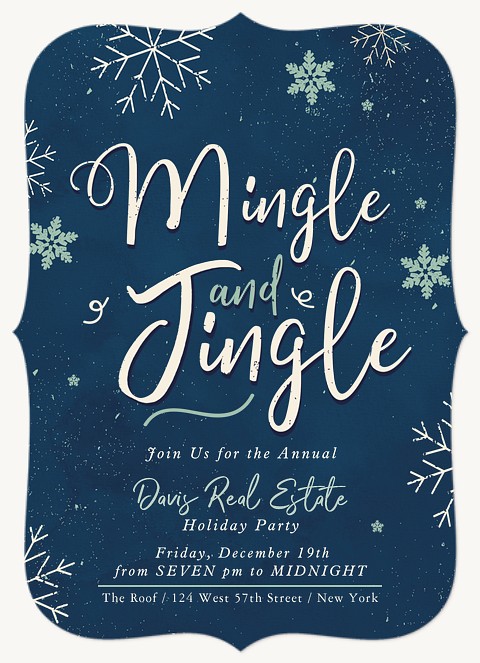 Mingling Snow Holiday Party Invitations