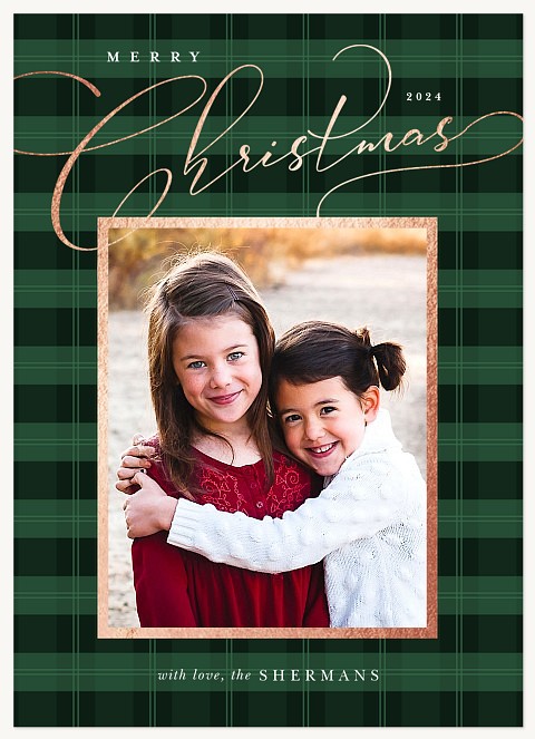 Luxurious Plaid Photo Holiday Cards