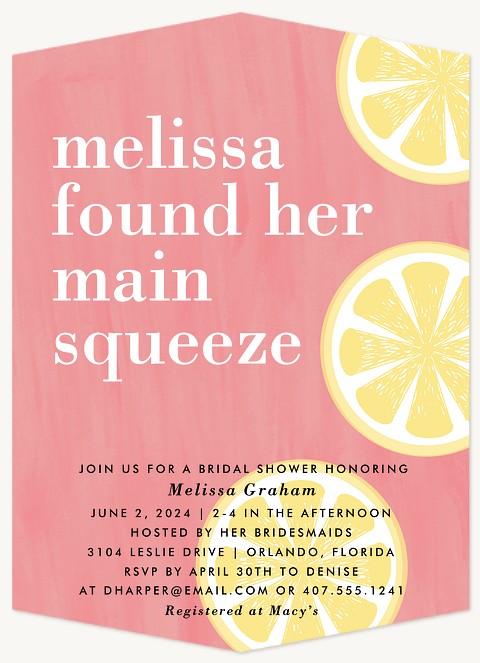 Main Squeeze Bridal Shower Invitations