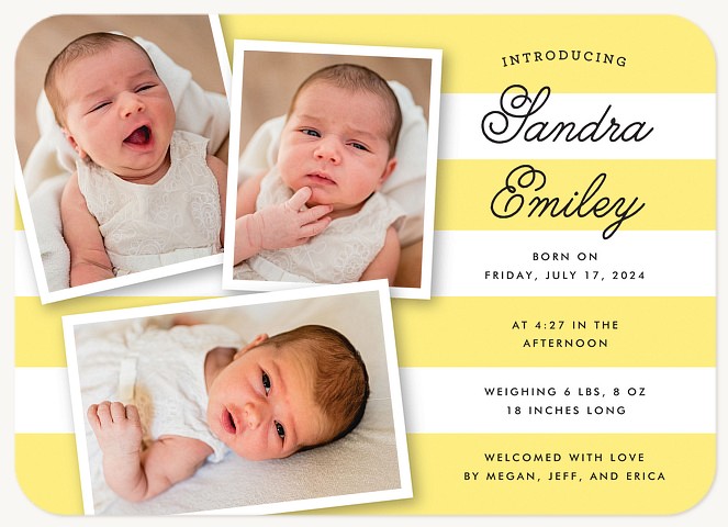 Sunshine Delivery Baby Announcements