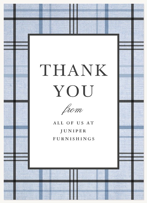 Linen & Plaid Business Thank You Cards