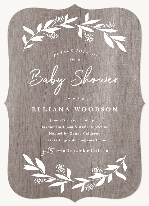 Inked Branches Baby Shower Invites