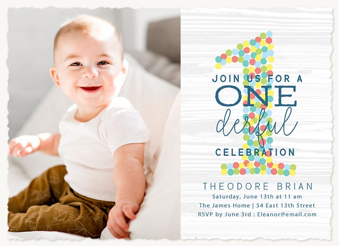Colorful Dots Kids Birthday Invitations