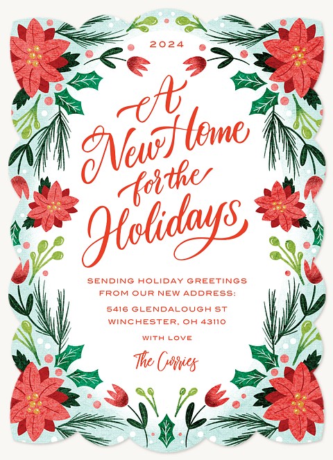New Home Floral Christmas Cards