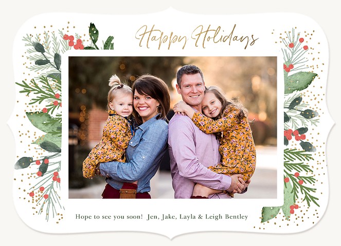 Shimmering Pines Photo Holiday Cards