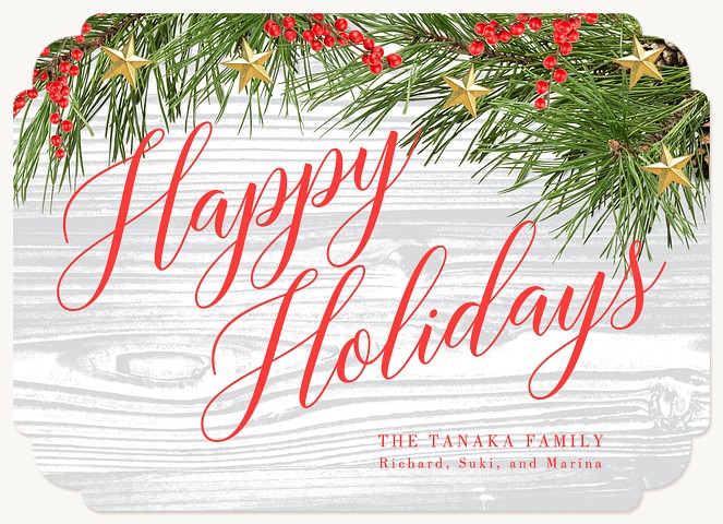 Trimmed Boughs Photo Holiday Cards