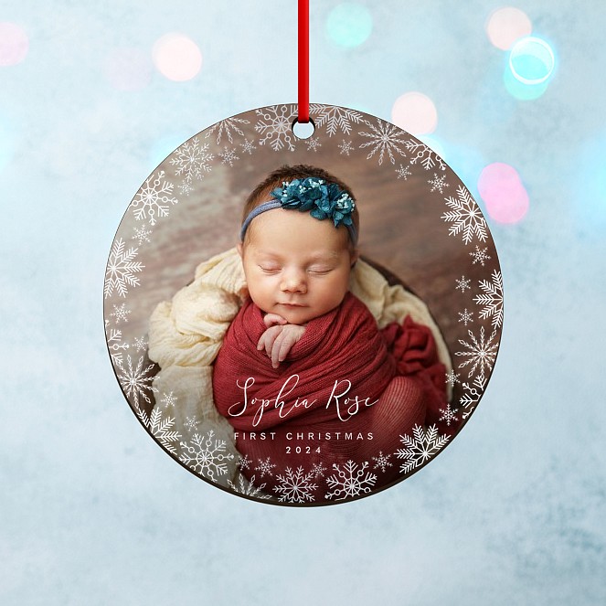 Frosted Edge Personalized Ornaments