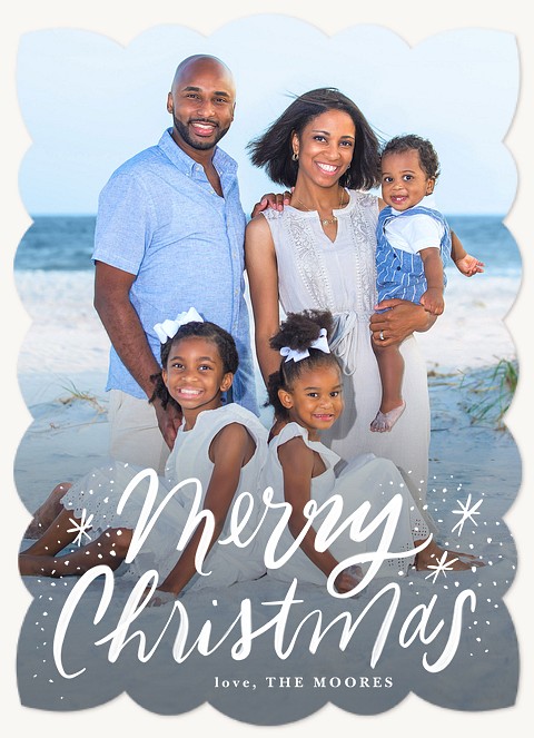 Brushed Merriment Personalized Holiday Cards