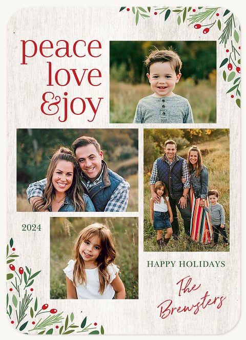 Charming Foliage Personalized Holiday Cards