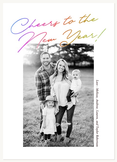 Cheerful Iridescence Personalized Holiday Cards