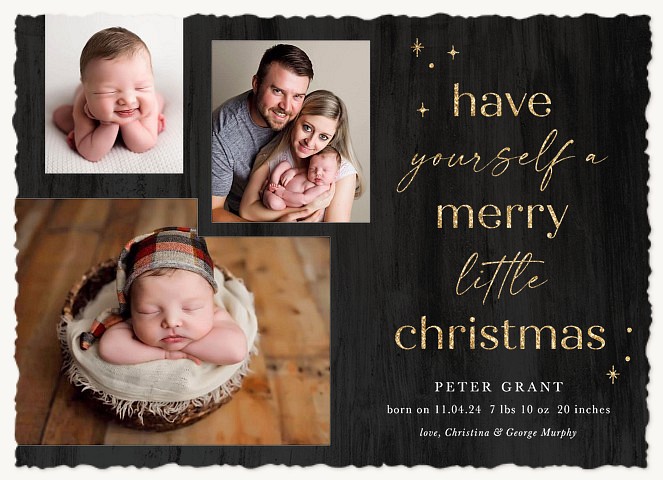 Charred Cedar Personalized Holiday Cards