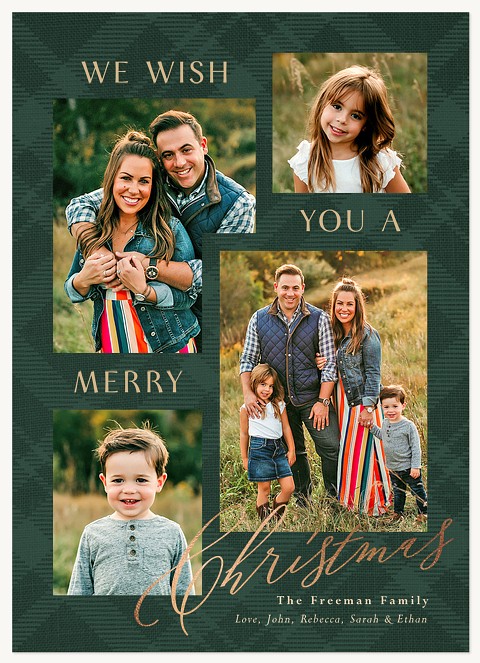 Viridian Collage Personalized Holiday Cards