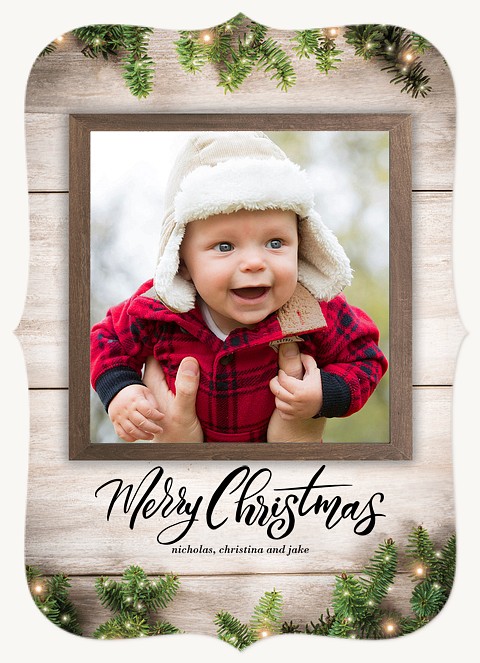 Glistening Pine Personalized Holiday Cards