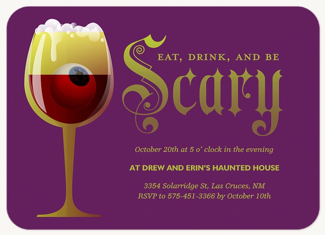 Scary Cocktails Halloween Party Invitations