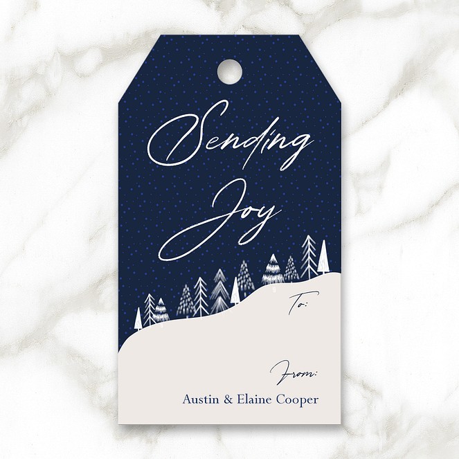 Snowy Scene Custom Gift Tags