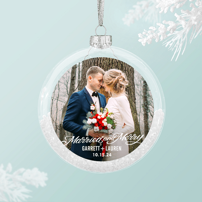 Merrily Married Personalized Ornaments