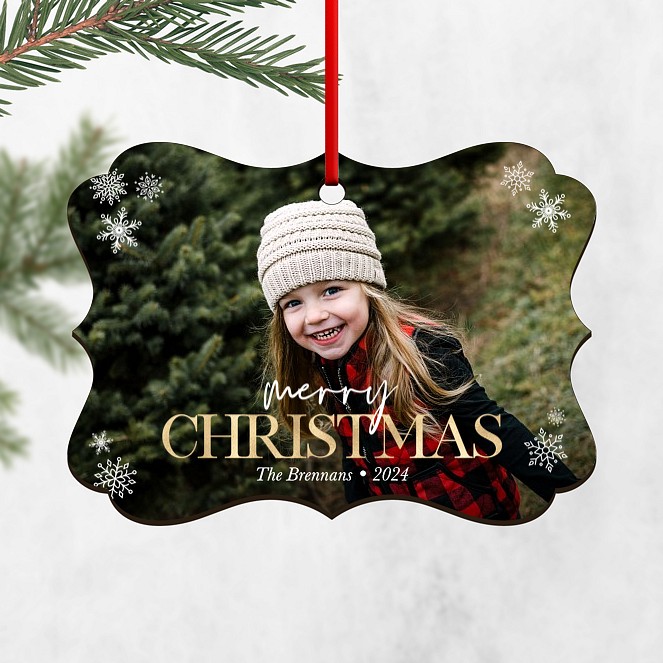 Simple Snow Personalized Ornaments
