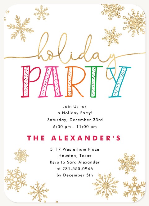 Colorful Holiday Holiday Party Invitations