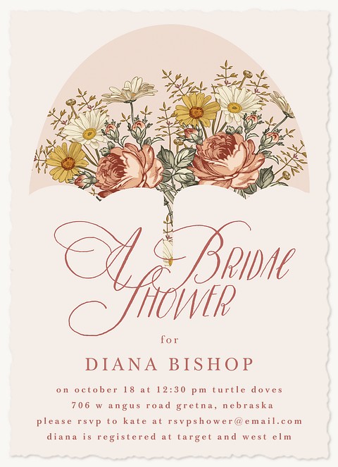 Floral Umbrella Bridal Shower Invitations