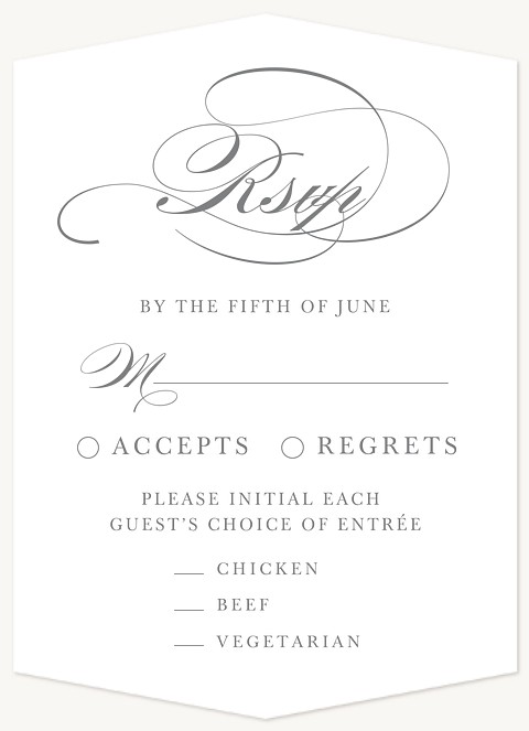 Elegant Flourish Wedding RSVP Cards