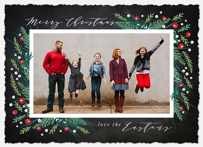 Fresh Greenery Holiday Photo Cards