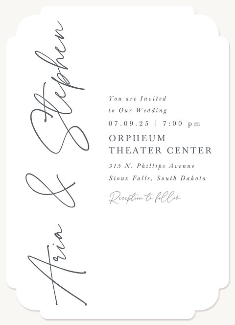 Side Script Wedding Invitations