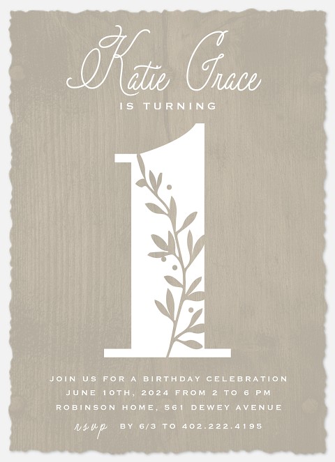 Rustic Number Kids' Birthday Invitations