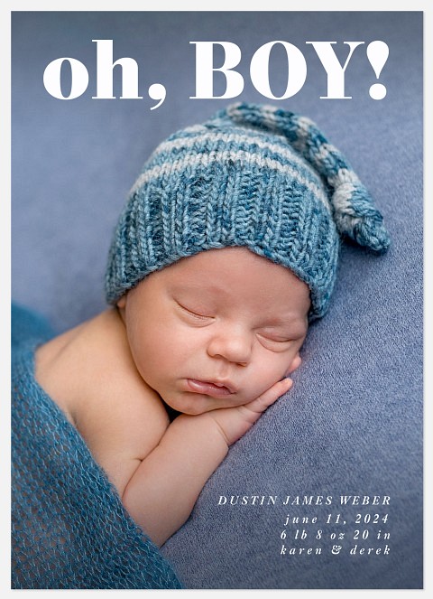 Oh, Boy! Baby Birth Announcements