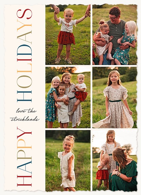 Colorful Side Photo Holiday Cards