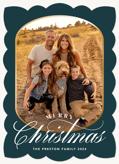 Rounded Frame Photo Holiday Cards