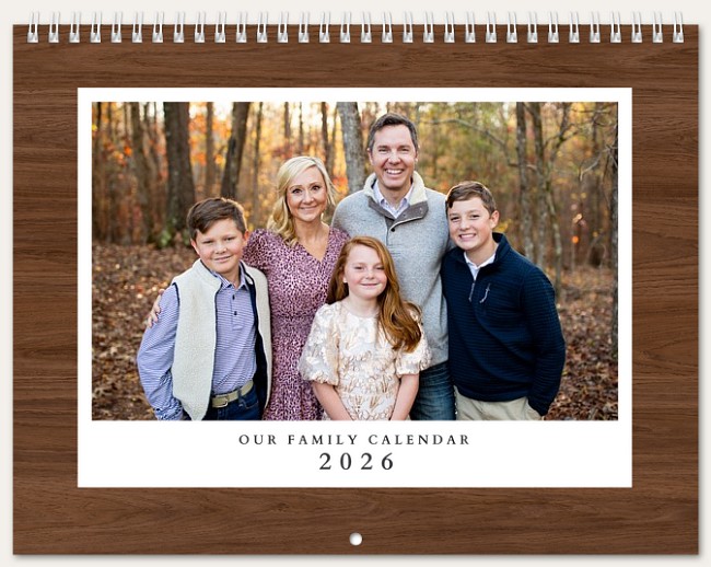 Wood Border Calendar Custom Photo Calendars