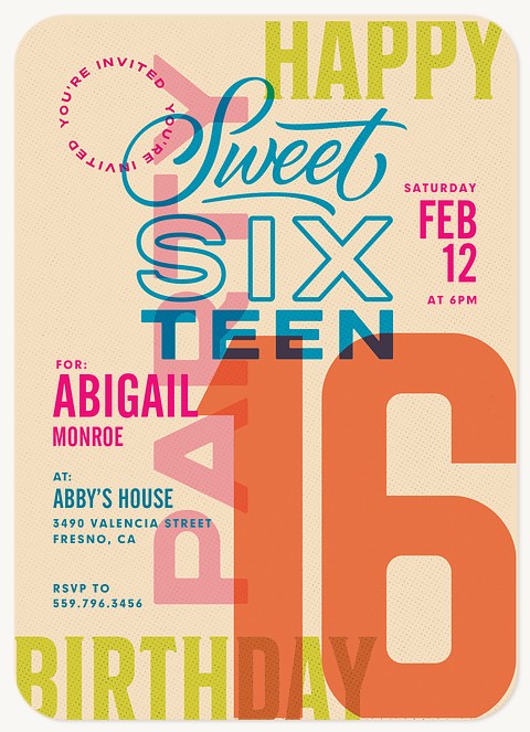 Sweet Collage Teen Birthday Invitations