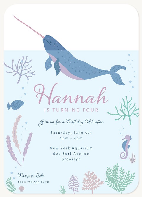 Aquatic Adventure Kids Birthday Invitations